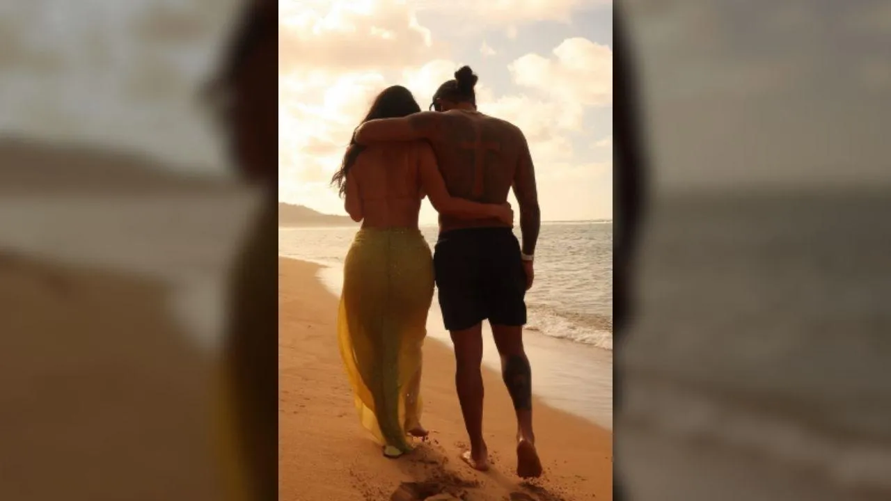 A photo of Kim Kardashian and Lewis Hamilton