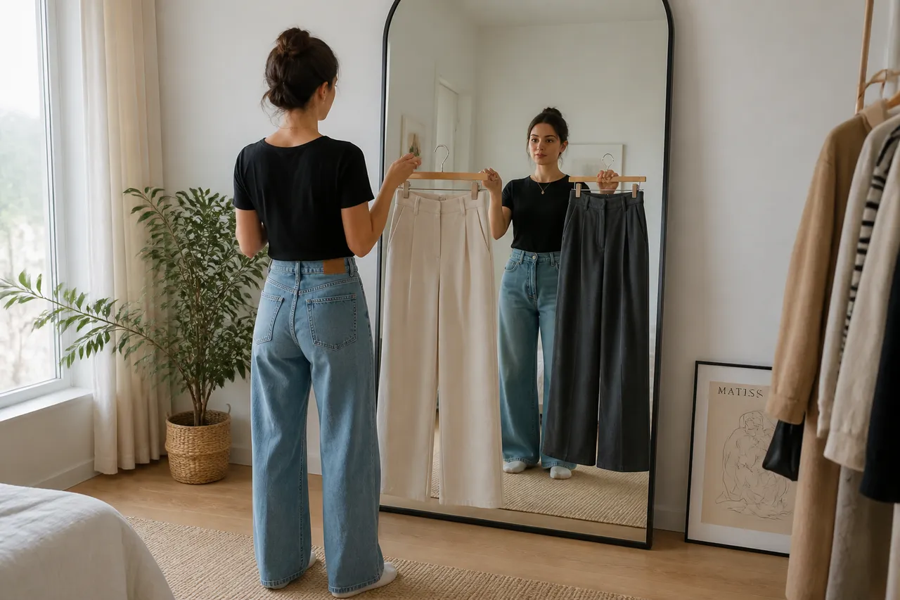 alegerea pantalonilor wide-leg pentru siluete scunde
