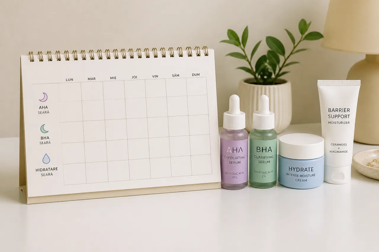 Alternarea AHA și BHA pentru o rutină de skincare echilibrată