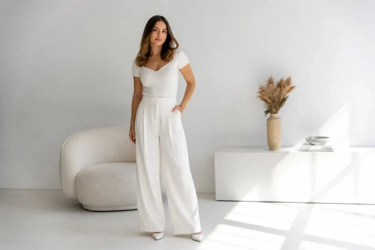 Pantalonii wide-leg pe siluete scunde pot arăta impecabil cu proporțiile potrivite