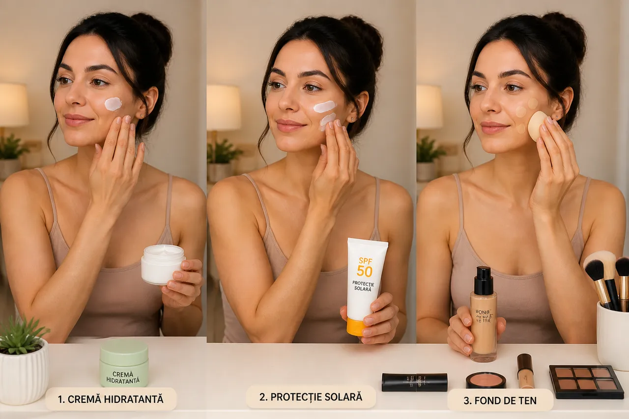 rutina de machiaj cu SPF
