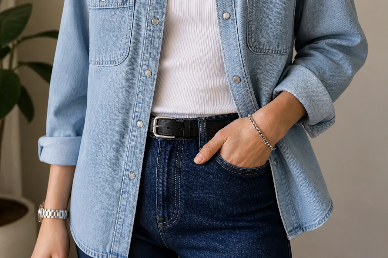 combinație de tonuri denim pe denim