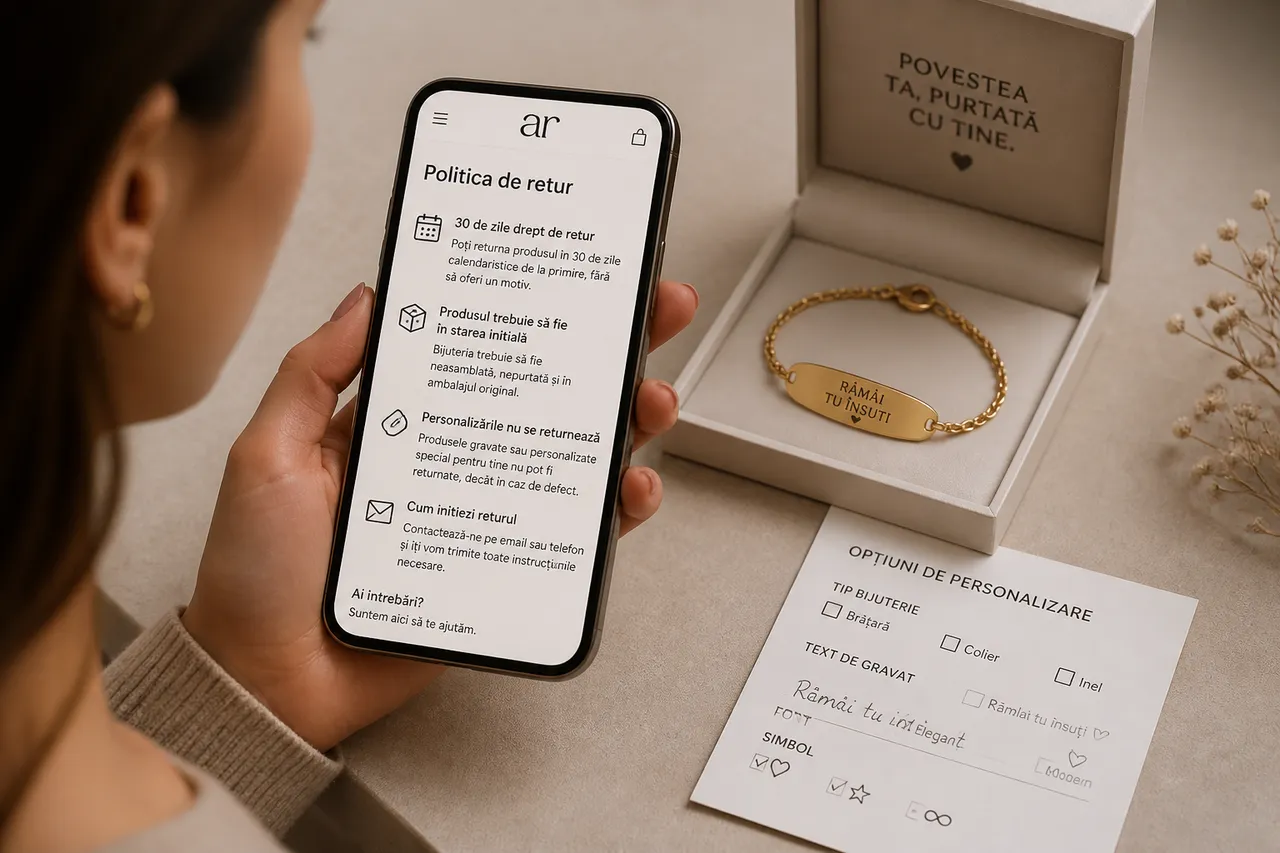 condiții retur produse personalizate online