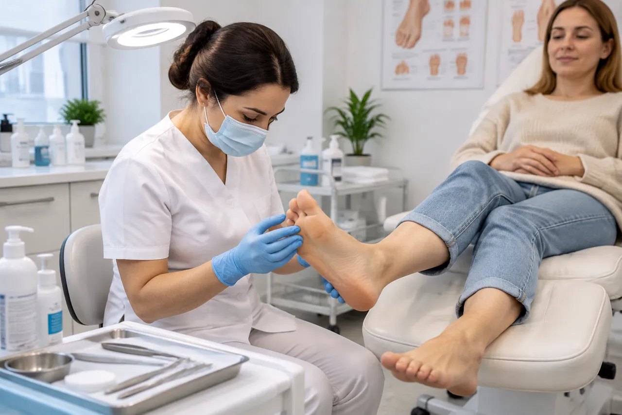 evaluare podologică înainte de pedichiură