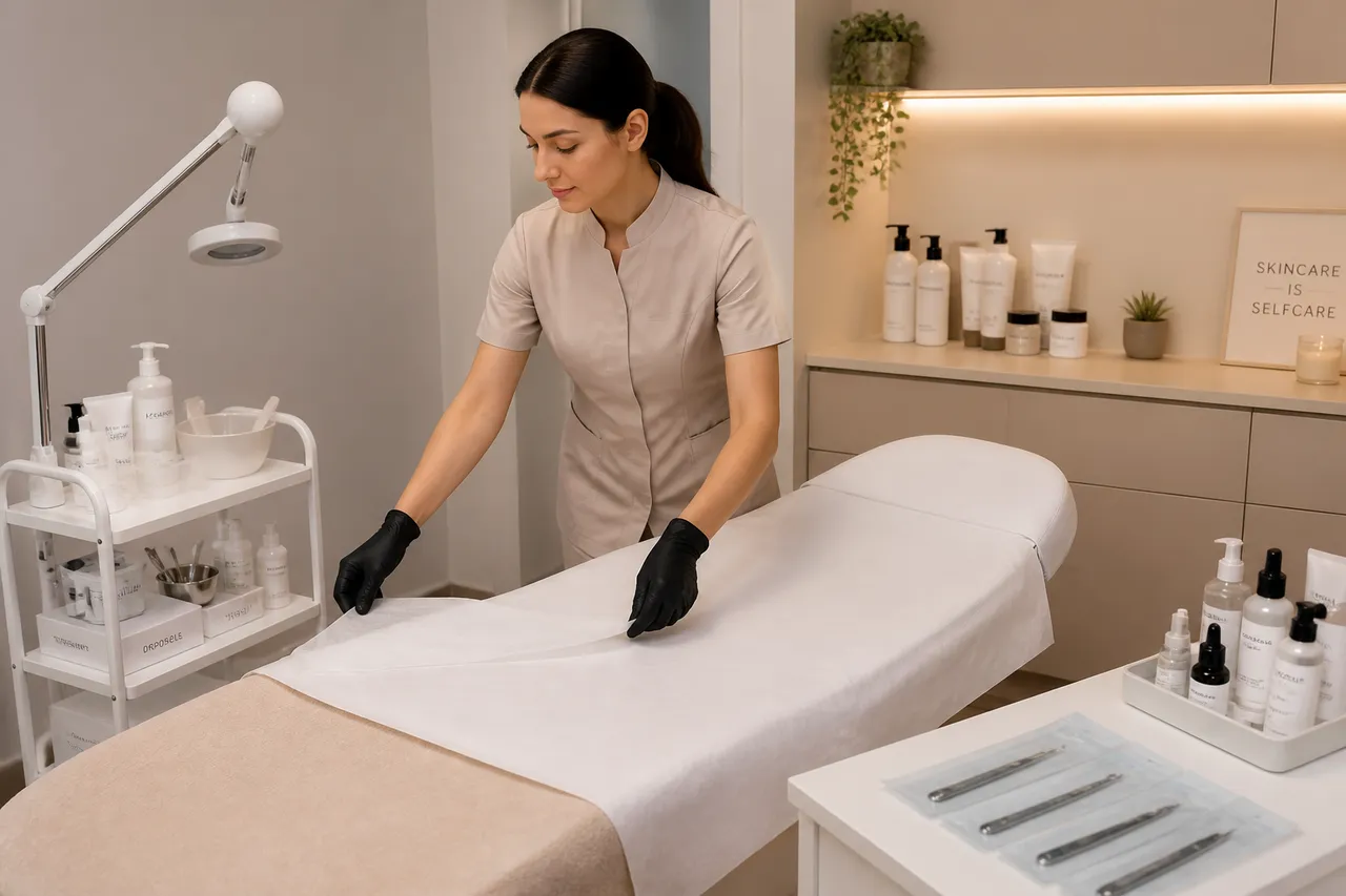 pregătirea igienică a zonei pentru proceduri cosmetice