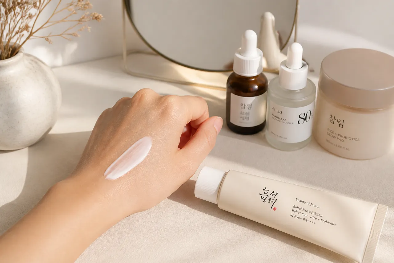 Textura și ingredientele cremei Beauty of Joseon SPF 50+