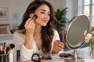 Blushul cremă și pudra potențează culoarea când le aplici în ordinea potrivită