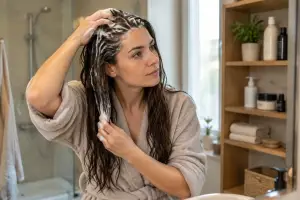 Scalp gras și vârfuri uscate cer două rutine pentru un păr echilibrat