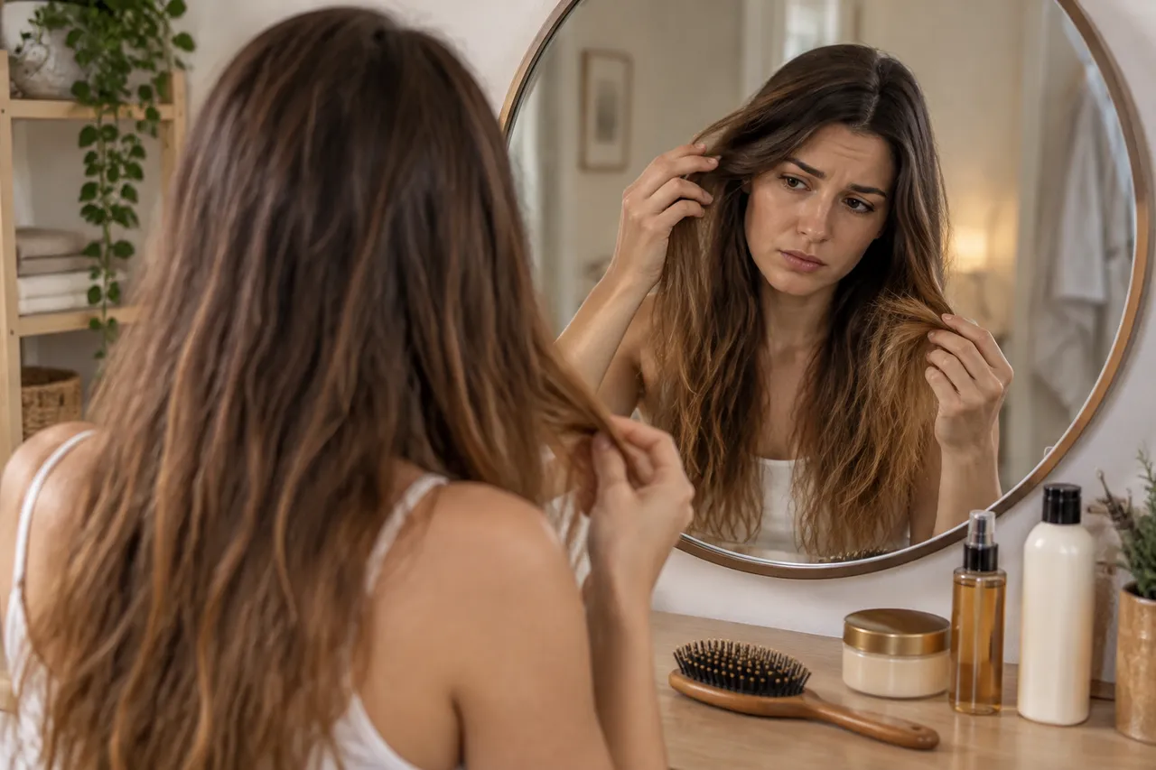 scalp gras și vârfuri uscate