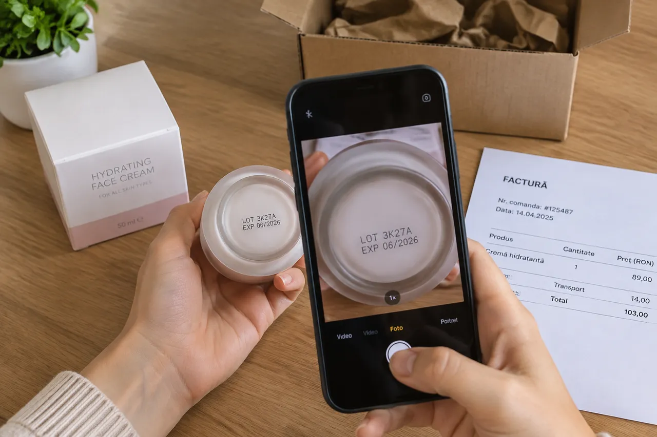 verificarea lotului unui produs cosmetic cumpărat online